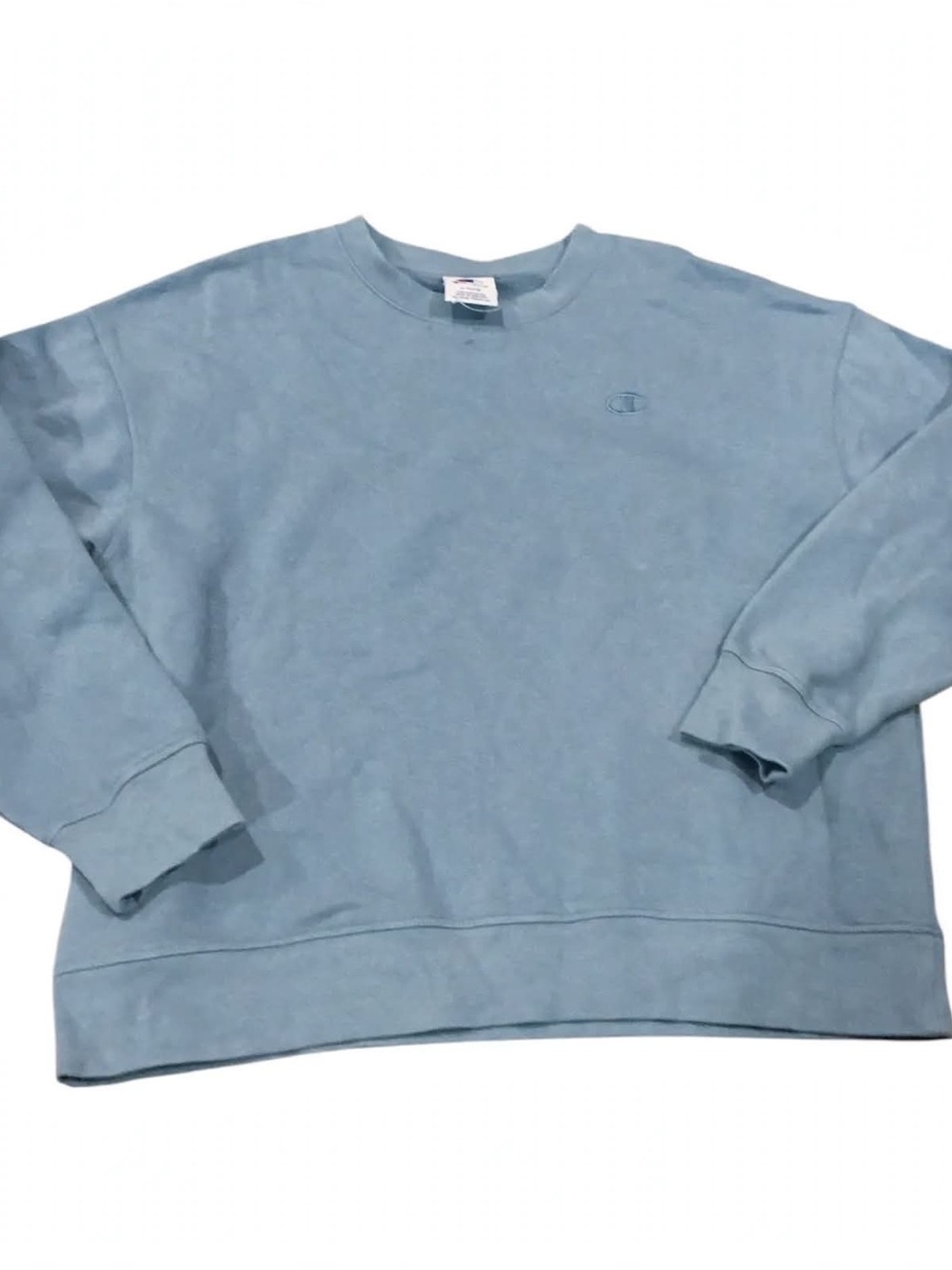 Champion Sweatshirt L/G Dusty Light Blue Crewneck NWOT Slate Blue Logo